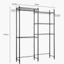 VEVOR Over The Washer and Dryer Storage Shelf, 5 Tier Laundry Room Drying Rack with Hanger Rod and Hooks, Adjustable Over Washer and Dryer Shelves, Laundry Room Shelf Storage Space Saver, Black