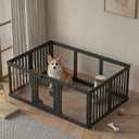 Clear Acrylic Dog Playpen with Door, DIY Free Combination Pet Fence