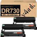 v4ink 2PK Compatible DR730 Drum Replacement for Brother DR-730 DR-760 Drum for Brother HL-L2325DW HL-L2350DW HL-L2370DW HL L2390DW L2395DW DCP-L2550DW MFC L2690DW L2710DW L2717DW L2750DW (NOT Toner)