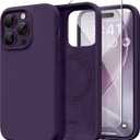 GONEZ Magnetic for iPhone 14 Pro Max Case, [Compatible with MagSafe] Anti-Scratch Microfiber Lining & Screen Protector, Shockproof Slim Phone Silicone Cover 6.7 inch, Deep Purple