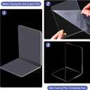 16 Pcs Book Ends Clear Acrylic Bookends for Shelves Heavy Duty Book End L Shaped Dividers Book Stopper for School Library Home Movies CDs File
