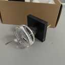 Coolnews Matte Black Door Knob Glass Door Knobs Interior Privacy Door Knobs with Lock for Bathroom and Bedroom Vintage Crystal Door Knobs