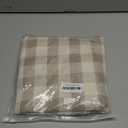 Checkered Tablecloth Rectangle Washable Buffalo Plaid Table Cloth Cotton Linen Gingham Table Cover for Picnic Kitchen Dining Room, Beige and White, 55 * 70