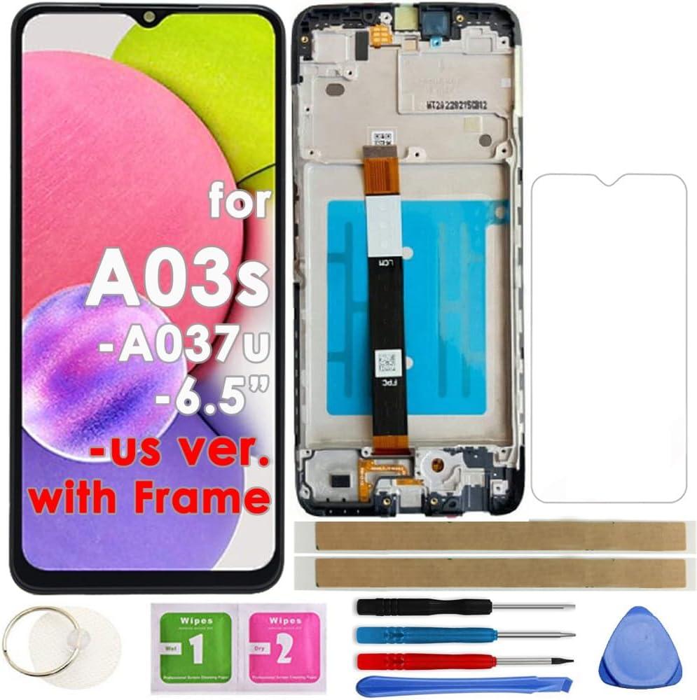 LCD Screen Replacement Touch Display Digitizer Assembly for Samsung Galaxy A03s A037U SM-A037U 6.5 INCHES United States Version (with Frame)