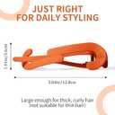 3 x Large Twist Flat Hair Clips for Medium Thick Hair for Women, Stylish Flat Claw Clips for Long Straight Curly Hair, French Hairclips for Styling Driving Yoga Work - Vibrant Orange, 4pcs