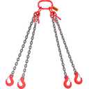VEVOR Chain Sling, 5/16 Inch X 5 Ft Lifting Chains with Hooks, G80 Engine Chain Hoist Lifts, 11000LBS Lifting Sling Chains for Engine Hoist, Engine Lift Chain 5T with 4 Leg Grab Hooks and Adjusters