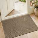 Dirt Trapper Door Mat 20"x 32", Non Slip Washable Doormat, Beige