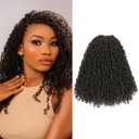 Youngther 12 Inch Brown Crochet Yanky twist hair 6 Pack Pre-Twisted Fluffy Short Passion Twist crochet hair for black women Soft crochet hair pre looped for senegalese twist hair extension(#4)