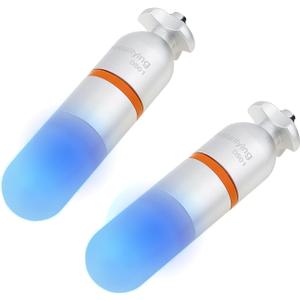 SecurityIng 2Pcs Scuba Dive Strobe Signal Lamp, Mini Tank Light Night Dive Marker Light, Underwater 150M LED Flashing Safety Light Beacon Diving Light with AAA Battery (Blue)