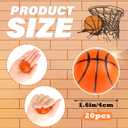 Hxezoc Mini Basketball Stress Balls 20 Packs Basketball Foam Sports Balls Small Squeeze Anxiety Bulk Toy Ball for Kids Basketball Birthday Party, School Carnival Party Supplies, 1.6 inches