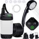 Portable Shower for Camping, [Long-Lasting] Spopal 6000mAh Rechargeable Camping Shower with Intelligent LED Display, 4 Spray Modes, IPX7 Waterproof Outdoor Camp Pump for Hiking, Travel, Car, Pet