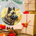 German Shepherd Dog Christmas Ornament - Stained Glass Tree Decoration, Xmas Gift for Dog Lovers