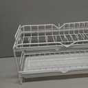 Pull-Out Double/Single Tier Dish Rack for Cupboard, Slide Out Dish Drying Rack for Kitchen Cabinets, Pull Out Drawer for Kitchen Under Sink Organizer (Double Tier Dish Rack)