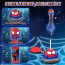 Spider 3-in-1 Rocket Launcher for Kids: 4 Cool Spider Rockets, Ring Toss Game, Musical Jump Toys with Remote Control, Outside Yard Indoor Outdoor Sports Toys for Boys Girls 3 4 5 6 7 8 9 10 Year Old