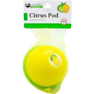 Culinary Elements Citrus Capsule, Lemon Storage Container, Saver: 1 Pack, Yellow, 9.7 cm x 7.7 cm, Round Tin with Lid, Airtight, Dishwasher Safe