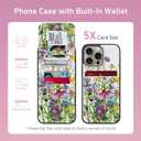 Bemal for iPhone 13 Pro Wallet Case, Built-in Card Holder, Fashion Printed, RFID Blocking, PU Leather Kickstand, Magnetic Closure, Shockproof Phone Cover for Women and Men, Blooming Floral