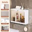 Plastic Bathroom Wall Cabinet, Wall Mounted Makeup Organizer, 45cm x13cm x32cm