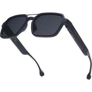 Smart Glasses for Women & Men, Sunglasses with Bluetooth Speaker, UV400 Protection, Wireless Music & Calls, Lightweight Frame, Touch Control Compatible with iOS/Android (MH007-B)