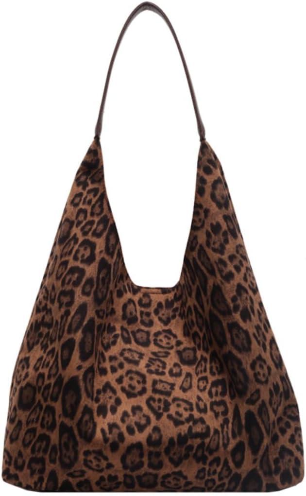Cheetah Leopard Print Tote Bag Large Capacity Bag Leopard Bag Women Shopper Women's Bag (Brown)