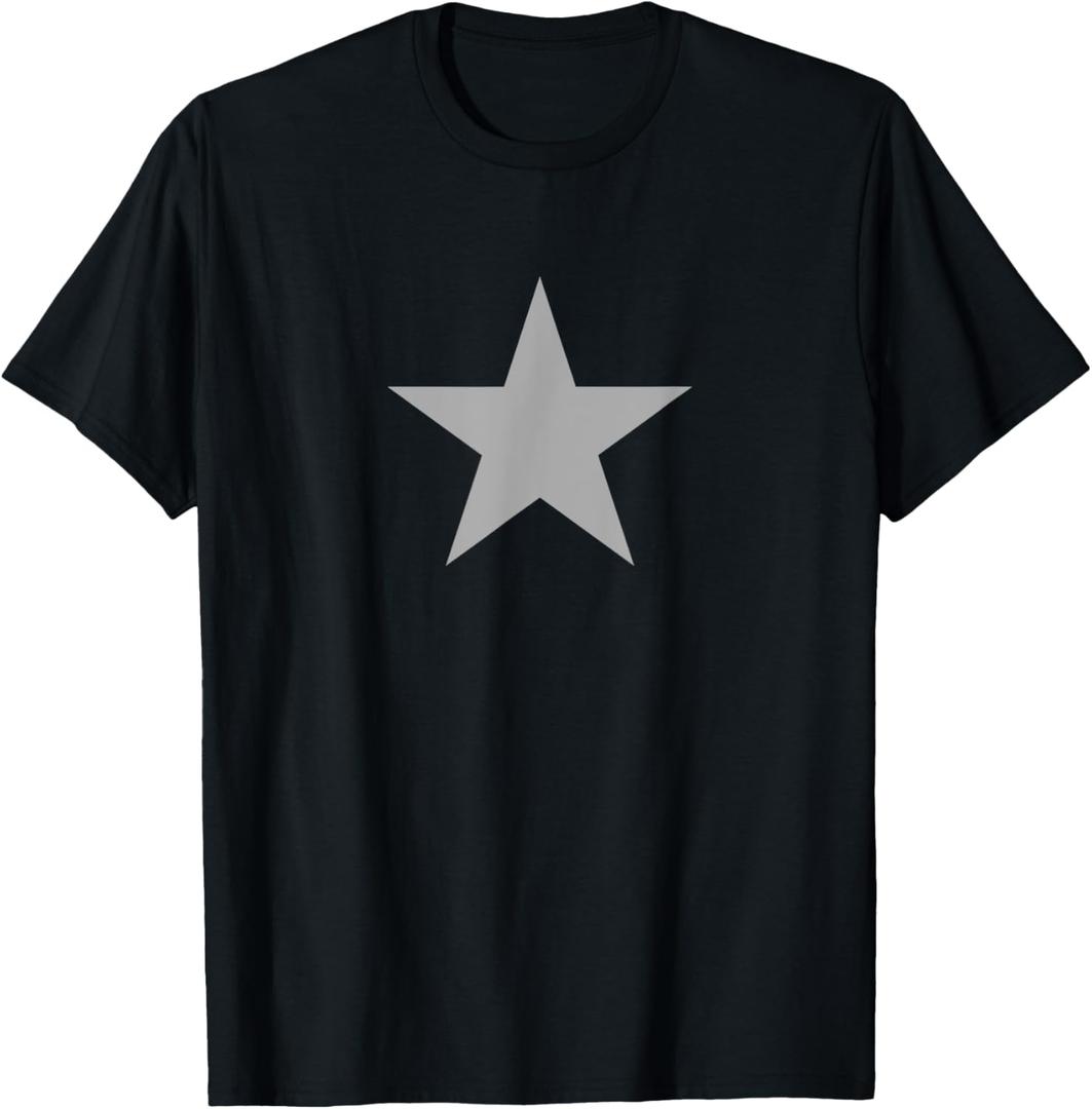 Dark Grey Star on Multiple Colours T-Shirt (Small, Black)