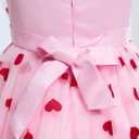 Kids Girls Sequins Dress Sleeveless Star Sequins Ruffle Tulle Tutu Dress Ball Gown Wedding Flower Girl (Pink)