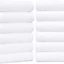 Amazon Basics Soft and Thick Cotton Hand Towels for Bath, Kitchen, Gym, 16 x 26 in, White, 12-Pack