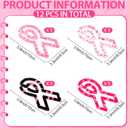 12 Pcs Jumbo Acrylic Paper Clips Pink Ribbon Design Paper Clips Breast Cancer Awareness Bookmarks Breast Cancer Gifts for Woman Charity Fundraisers Book Lover Gifts, 4 Styles