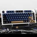Blue Samurai Keycaps 129 Keys, Cherry Profile Dye Sublimation Keycaps for Gaming Keyboard, PBT Customized keycaps Set with Puller for Cherry Mx Switches Mechanical Keyboard