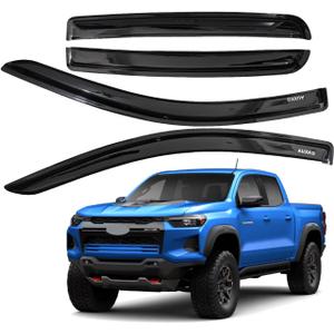 AUXKO Rain Guards for Chevy Colorado & GMC Canyon 2023-2026, Window Vent Visors Accessory - Tape-On Rain Guard Window Visor, Easy Install Car Side Window Wind Deflectors & Visors Smoke for Ford Black