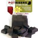 (Small 1" x 1" x 1/2" - 16 Pack) Outdoor Plant Risers & Drainage Pot Feet for Planters, Pots, or Statues  Elevates up to 5  Ideal for Patios, Decks, and Gardens (Black)