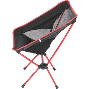 Srliya Portable Chair Aluminum Alloy Foldable Outdoor Chair with Storage Bag for Camping Barbecue Fishing (Deep Red)