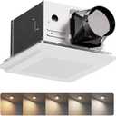 2 In 1 Bath Fan With LED Light, 25W Ceiling Mount Ventilation Fan and Light Combo for Bathroom and Home, 100CFM, 120V, 1000LM, 5CCT Seletable, Dimmable & Wet Rated, ETL Certified