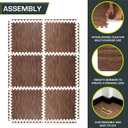 ProsourceFit Wood Grain Puzzle Mat -inch, 6 EVA Foam Interlocking Floor Tiles (24 Sq Ft) for Secure Indoor Room Workout Flooring and Playmat
