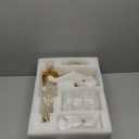 AMZASA Crystal Gold Chandelier, Glass Crystal Hanging Pendant Lighting, 5 Light French Country Gold Crystals Chandelier for Ceiling Medallions,Wedding,Dining,Kitchen, Foyer,Dia 20'' Golden (Not plug-in Gold)