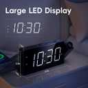 Mesqool Digital Projector Alarm Clocks for Kids Bedroom,Plug-in Clock with 180 Projection on Ceiling Wall,Dual Alarms for Heavy Sleepers,Battery Backup,USB Charging Port,Easy-to-Set,Dimmer,Snooze (White Digits; Red Projection)