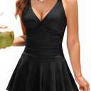 Daci Black Womens One Piece Swim Dress-Modest Tummy Control Swimdress Bathing Suit 2026 Ruched Swimsuit with Skirt XXL