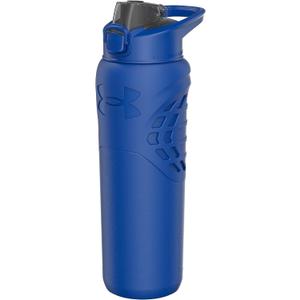Under Armour 24Oz Stainless Steel Water Bottle, Insulated, Carabiner Easy Carry Hook, Leak Proof, Kids & Adults, All Sports, Gym (Blue, L)
