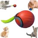 4 x Interactive Cat Toys for Indoor Cats & Dogs, 2025 Newly Upgraded Version Tail 3.0 Cat Toys, Smart Interactive Cat & Dog Toy Ball, Automatic Moving Ball Christmas Birthday Gift for Pets (Orange)