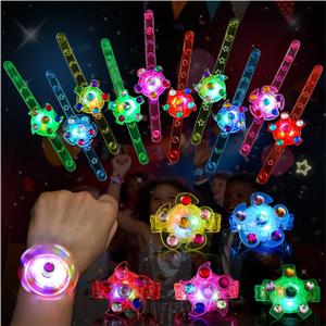 SCIONE 48 Pack LED Light Up Fidget Spinner Bracelets, Glow in The Dark Party Favors for Kids 4-8 8-12, Birthday Gift, Small