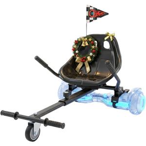 Awwscooter K1 Go-Kart Seat Attachment for Self-Balancing Scooters, Adjustable Frame Fits 6.5"/8"/10" Boards, Easy Install, Kids & Family Fun (Scooter Not Included)Classic Black