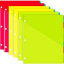 INFUN Plastic 8-Tab Binder Dividers with 2 Clear Pockets - 6 Sets, 48 pcs Multicolor Pocket Dividers with 3 Holes for 3 Ring Binders,Total 48 Tabs