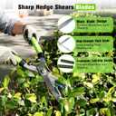 21"Hedge Shears & Pruning Shears 2pc Set,Manual Hedge Clippers with Wavy Steel Blades Lightweight Clippers Comfort Handles for Trimming Hedges Bushes Borders Shaping Boxwood Shrubs Plants Garden Tools