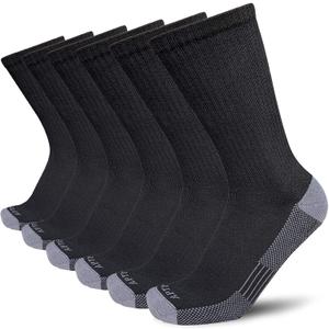 APTYID Men's Moisture Wicking Cushioned Crew Work Boot Socks (4-6 Pairs) (9-12)