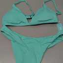 Aqua Eve Women Two Piece Bikini High Cut Swimsuit Triangle Bathing Suit Cheeky Bikini Set (Small, Aqua Green)