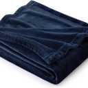 Bedsure GentleSoft Fleece Blanket Twin Size Navy Blue - 300GSM Lightweight Plush Fuzzy Cozy Soft Warm Blanket for Bed, Sofa, Couch, Travel, Camping, 60x80 inches