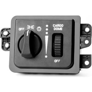 Headlight Switch for 2002 2003 2004 2005 Dodge RAM 1500 2500 3500,2003 Dodge RAM 1500 2500 3500 Van,Headlamp Dimmer Switch Cargo Dome Indicator Instrument Panel W/O Fog Light 56045536AA,56045536AB