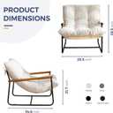 MAXYOYO Modern Accent Chair, Tufted Living Room Chair with Metal Frame, Standard
