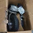 10 inch Casters Wheels, Heavy Duty Casters Set of 4 Load 1300lbs with Brake, Locking Swivel Plate Caster, Industrial Castor Wheels for Workbench, Cart, Trolley, Wagon and Shelves