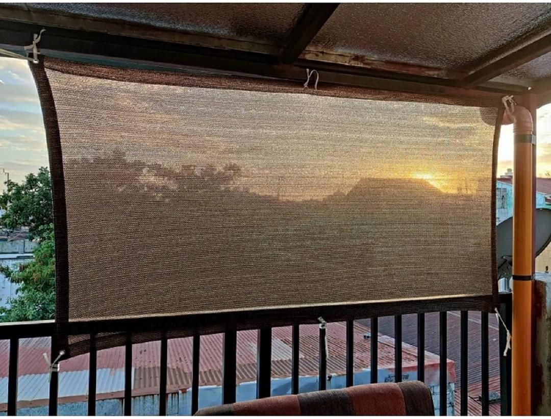 Abrotain Fence Privacy Screen Balcony Sun Shade Cloth 3'3"x9'9" 80% Shade Fabric Outdoor Patio Screens Mesh Panels Apartments Railing Cover UV Protection for Backyard Garden Porch Deck (Coffee)