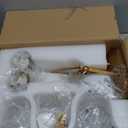 Gold Bathroom Vanity Light Fixture, 3 Lights Bathroom Lighting Matte Antique Brass Finish with Crystal Glass Shade, Gold Vintage Vanity Light for Bathrooms